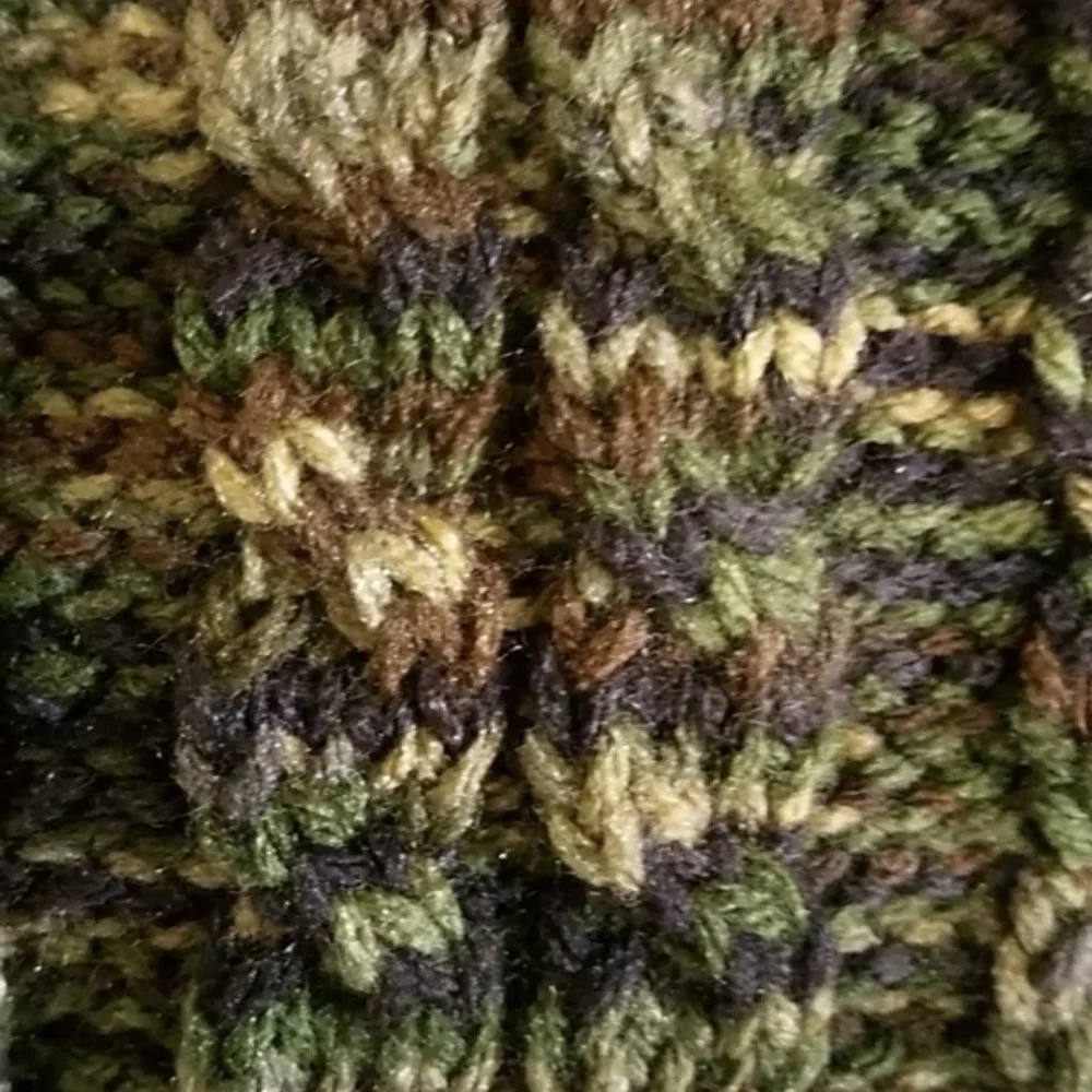 Hand Crafted Knit Cable Throw Pillow Tree Buttons Camo Cabin Sofa Couch
